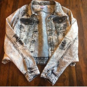 Distressed denim jacket
